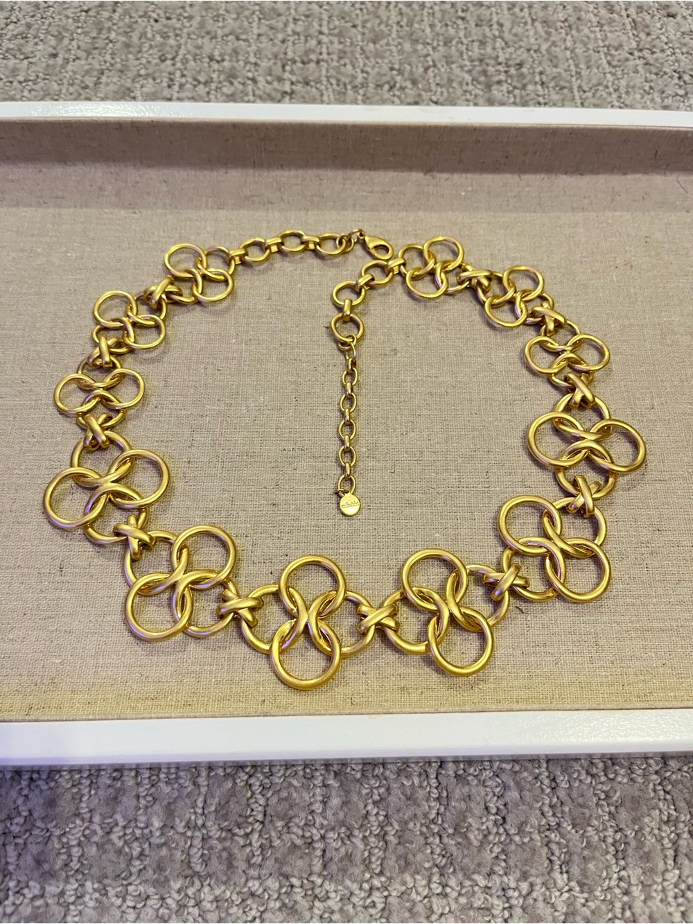 Stella & Dot Gold Floral Link Necklace